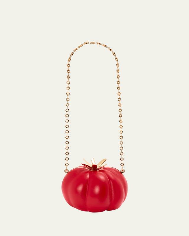 x Paula's Ibiza Tomato Clutch Bag in Napa Leather